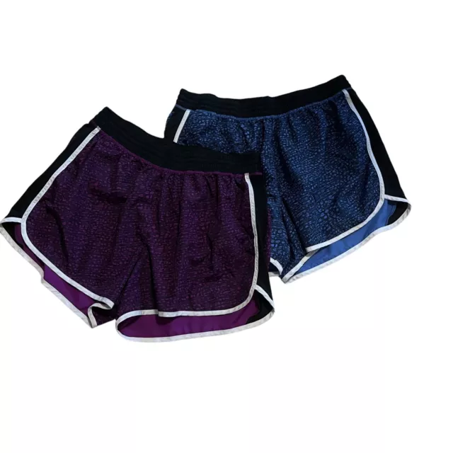 Pantalones cortos para mujer Just My talla 2 púrpura y azul talla grande tejidos activos 2X 18/20 W