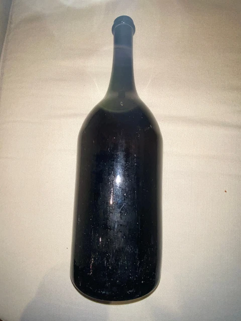 Bouteille en Verre de Murano Transparent et Verre Soufflé Bleu, Italie Bouteille en Verre de Murano Transparent et Verre Soufflé Bleu, Italie