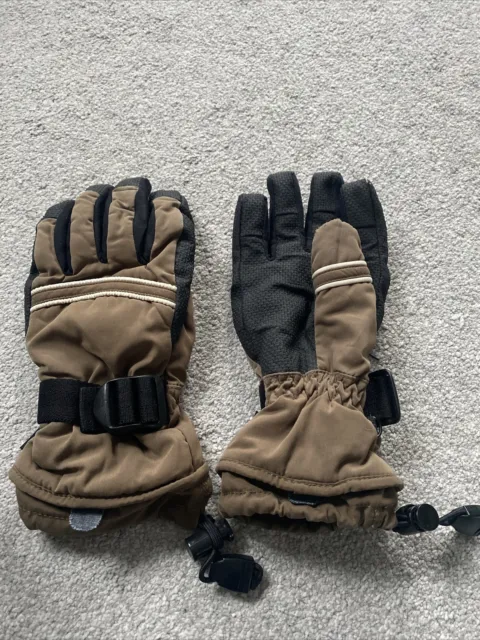 Ladies khaki ski gloves size small thinsulate
