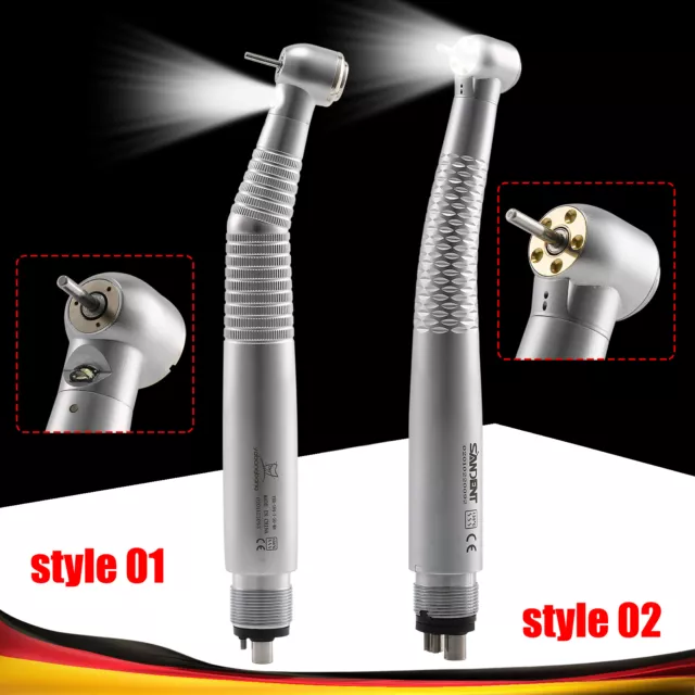 Dental 1/5 Lamp LED Turbine Fiber Optic High Speed Handstück E-generator 4 Hole