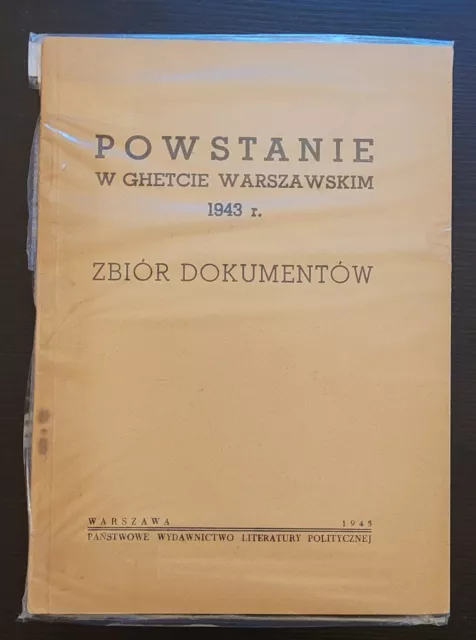 Warsaw Ghetto Extremely Rare Book Uprising 1945 Pb Poland 1St Hand Accounts