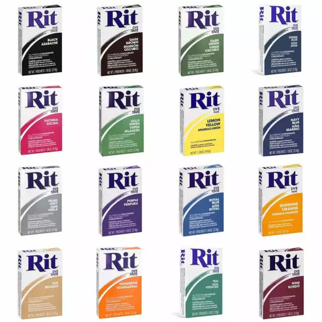 Rit Dye Powder Fabric All Purpose Dye Powdered1 Assorted Colors 1/8 Oz Boxes