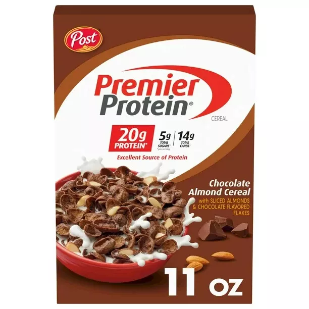 POST PREMIER PROTEIN Chocolate Almond cereal, high protein-rich