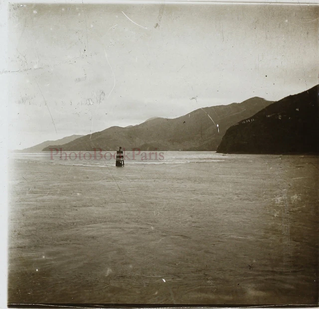 Paysage Mer c1920 Photo Stereo Plaque de verre VR12f