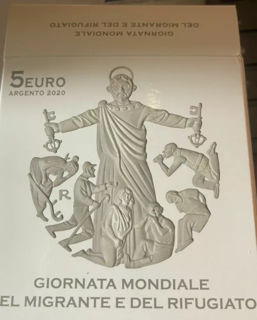 Vatikan Vaticano 5 Euro 2020 Giornata Mondiale Migrante Rifugiato proof pp 3