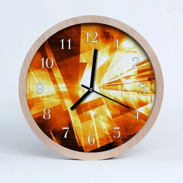 Horloge Murale En Bois Tulup 20 Cm – Thème Fruits Et Légumes, Mouvement Quartz, Couleur Bleue, Neuf