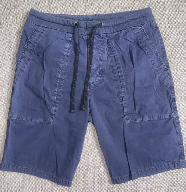 James Perse Mens Distressed Blue Standard Drawstring Shorts Size 1