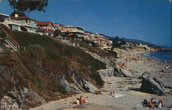 Laguna Beach,CA Looking South of Halfway Rock Orange County California Postcard