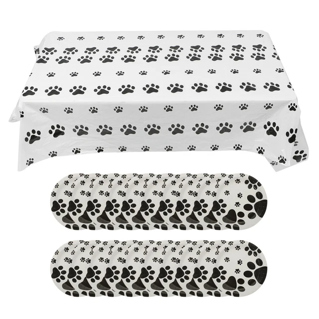Pantel de patas perro perro mascota fiesta mantel blanco