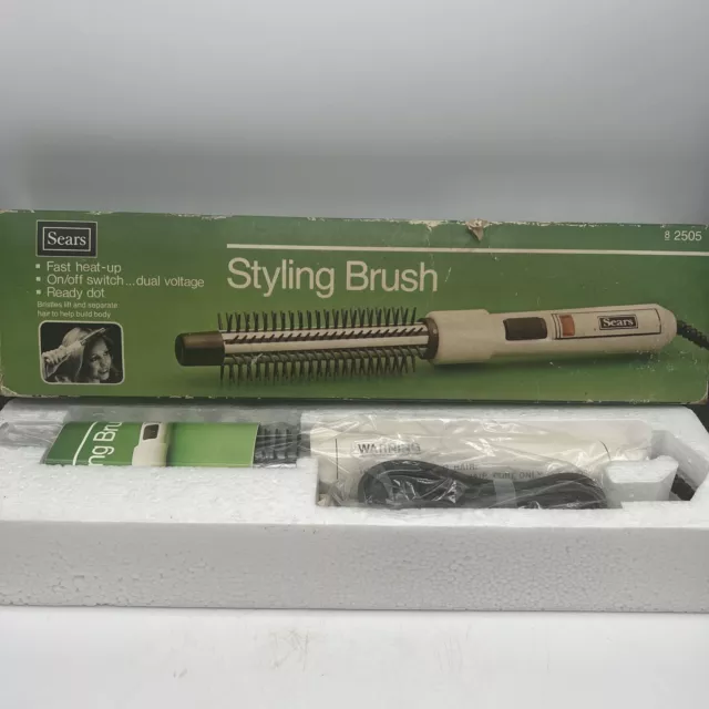 Vintage Sears Electric Styling Brush 8-2505 with Original Box Hong Kong New