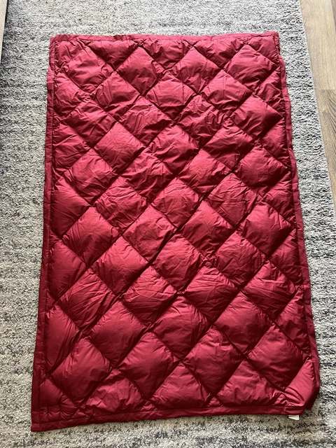Eddie Bauer Goose Down Packable Throw Travel Blanket Red 35x52
