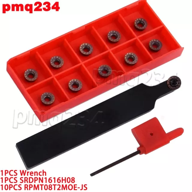 5/8 SRDPN 1616H08 16mm CNC Indexable Carbide Turning Holder+10Pcs RPMT08T2 R4