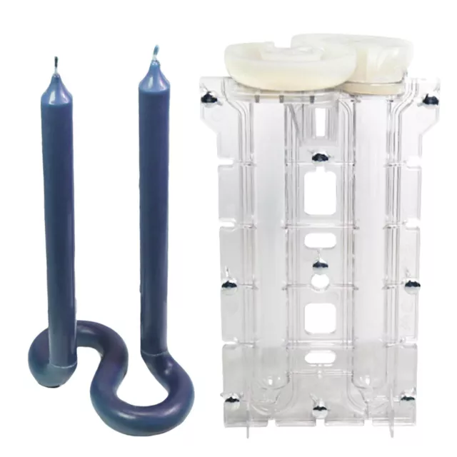 TAPER CANDLE MOLD S-Shaped Base Double-Rod Wax Candle Molds for