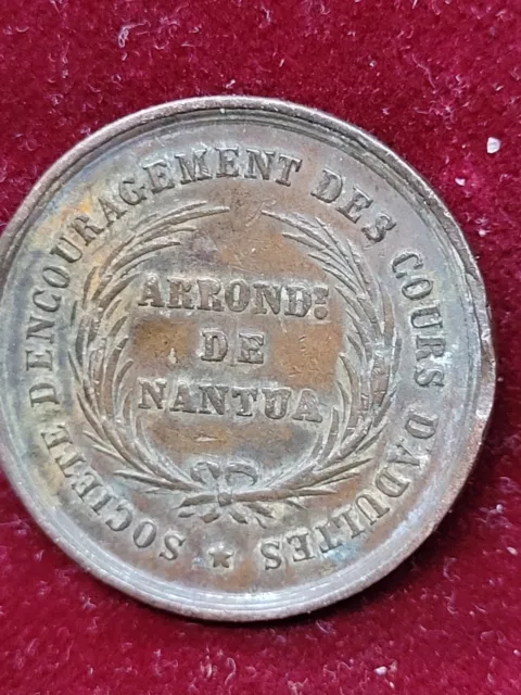 Medal France societe d'encouragement des cours d'adultes Napoleon III