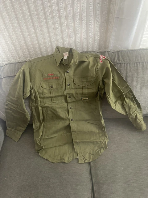 Vintage BSA Boy Scouts of America Shirt Uniform w/Patches Kansas City