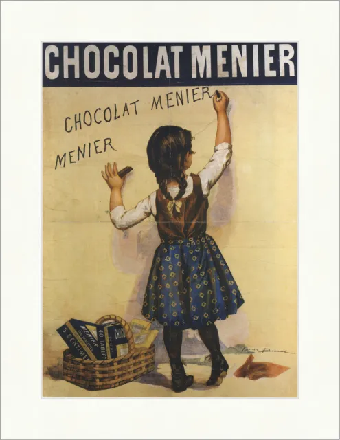 Chocolat Menier Firmin Bouisset 1895 Mädchen Korb Kunstdruck Plakatwelt 951