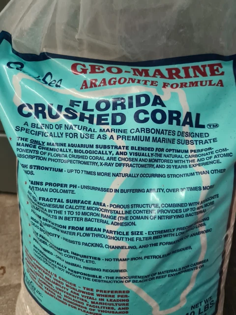 Coral triturado Caribsea +  BOLSA DE MALLA GRATUITA PH/KH/BUFFER marino/agua dulce 50/1 KG