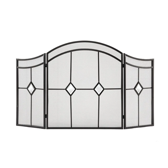 Pleasant Hearth FA328S Espresso Diamond 3-Panel Fireplace Screen