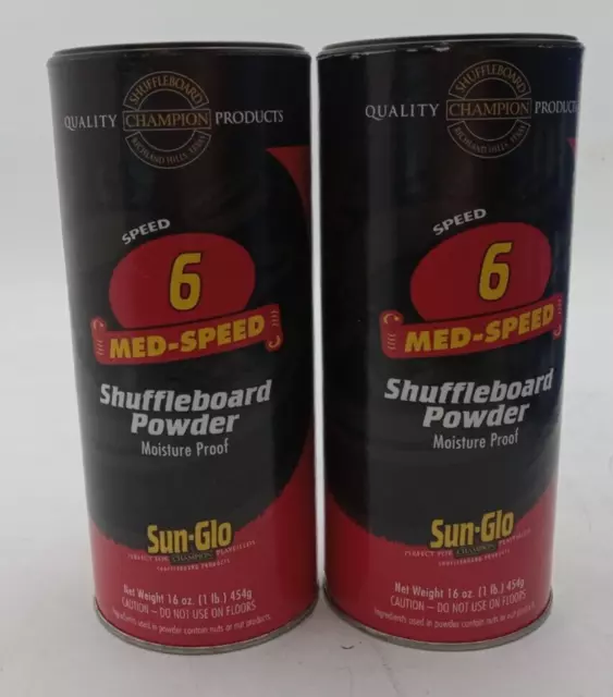 2 Cans Sun-Glo Speed #6 Shuffleboard Table Powder Wax - UNUSED