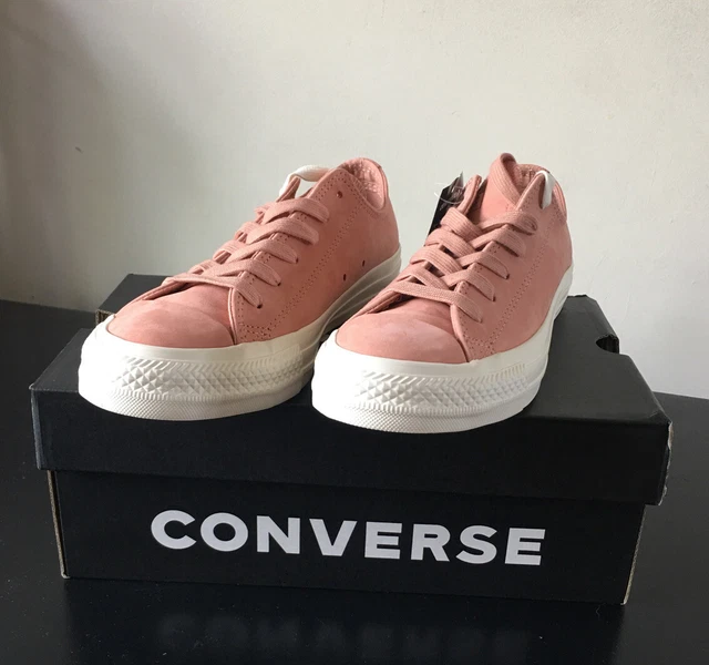CONVERSE CHUCK TAYLOR Rose Gold Leather Low Top Trainers Uk4.5