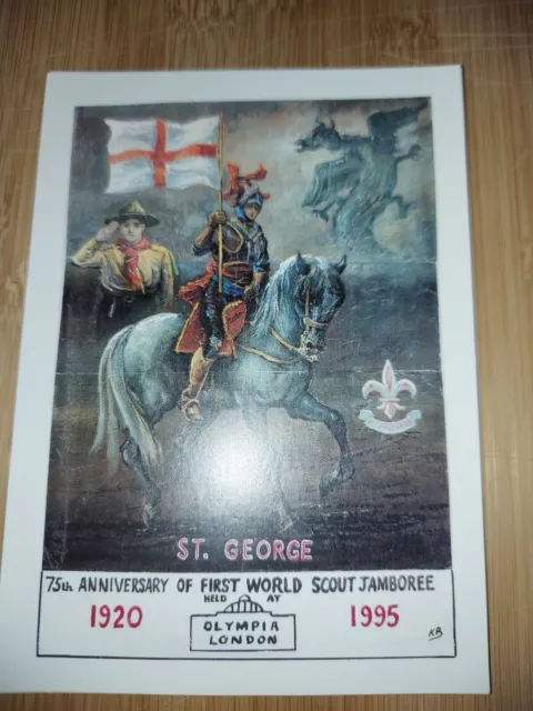 UK Scouting 75th Anniversary Postcard of 1st World Scout Jamboree 1920 - 1995 E