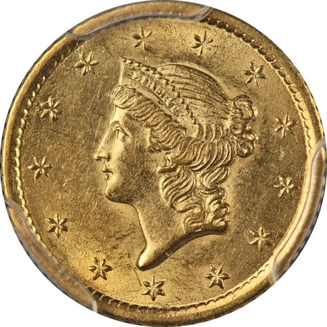 1853-O Type 1 Liberty Gold $1 PCGS MS62 Great Eye Appeal Strong Strike