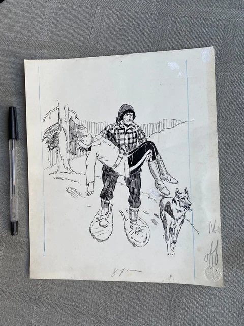 Dessin Original BERTHET Sur Menu Salon BD Nîmes 2014 - Dédicacé - Excellent état