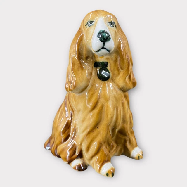 Vintage Zsolnay Hungary Porcelain Figurine Cocker Spaniel Dog Sitting Vintage Zsolnay Hungary Porcelain Figurine Cocker Spaniel Dog Sitting
