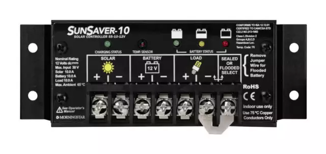 Morningstar  SS-10-12V SunSaver 10 amp 12 volt Solar Charge Controller