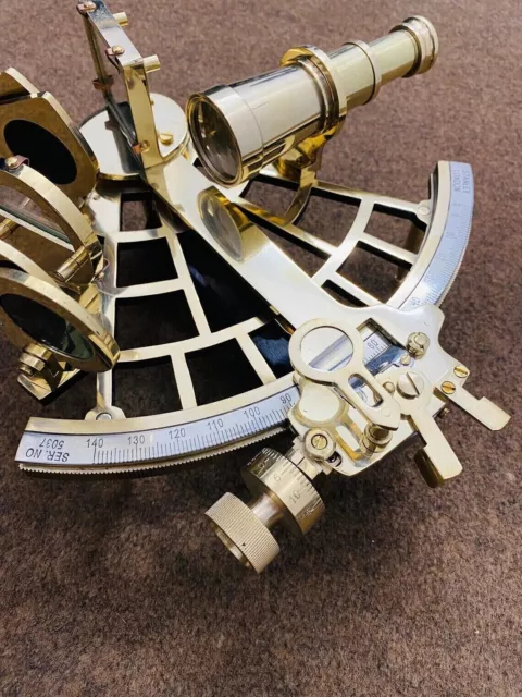 Nautischer 9" Sextant aus massivem Messing | Navigationsschweres...