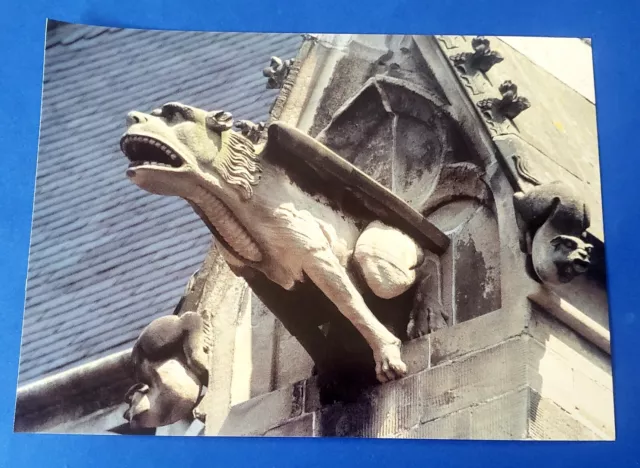 Postcard Winged Lion Gargoyle Saint John Cathedral, Netherlands 1997 Abbeville