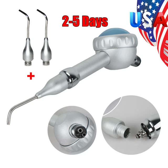 Dental Jet Air Polishing Polisher Handpiece Hygiene Prophy 4Hole with 2 Tips CE