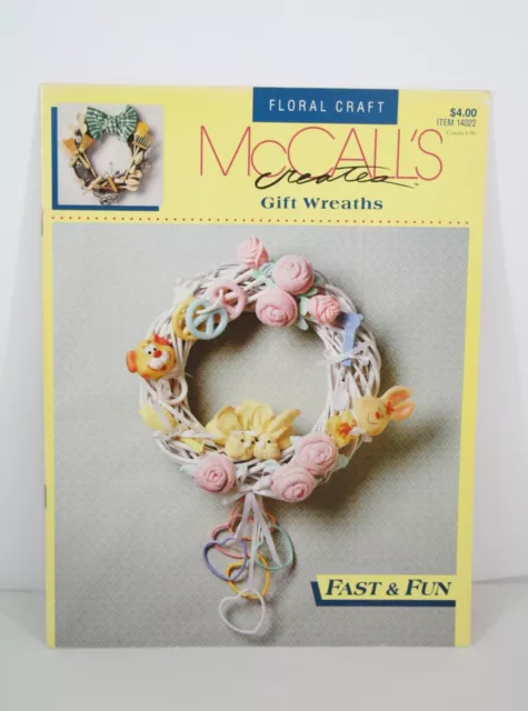 Folleto Patrón de Coronas de Regalo Artesanal Floral 1991 McCall's Creates #14022
