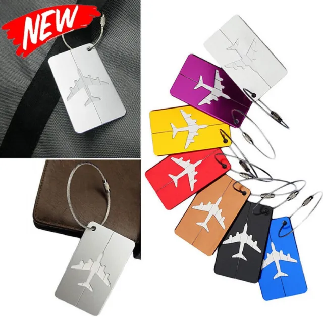 Suitcase Labels Travel Luggage Tags Bag Tag Aluminium with Ropes Name ID Card