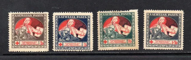 Nice Lot. Mint Set Of Latvia, (Red Cross), Blue Backside,1921, Mnh**