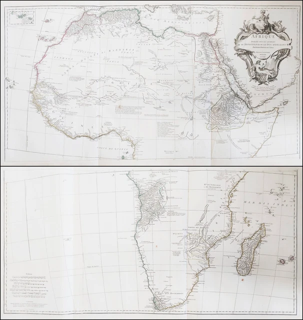 Africa Continent Afrique D 'D' Anville Map Card Copperplate 1749