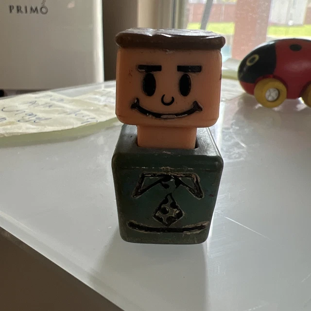 VINTAGE PLAYSKOOL MCDONALDS 1974 Square People Man Boy Blue Shirt Tie