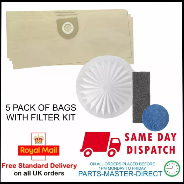 Bolsas de Papel para Aspirador X 5 & Filtro Set Para Vax 121 2000 4000 5000 6000