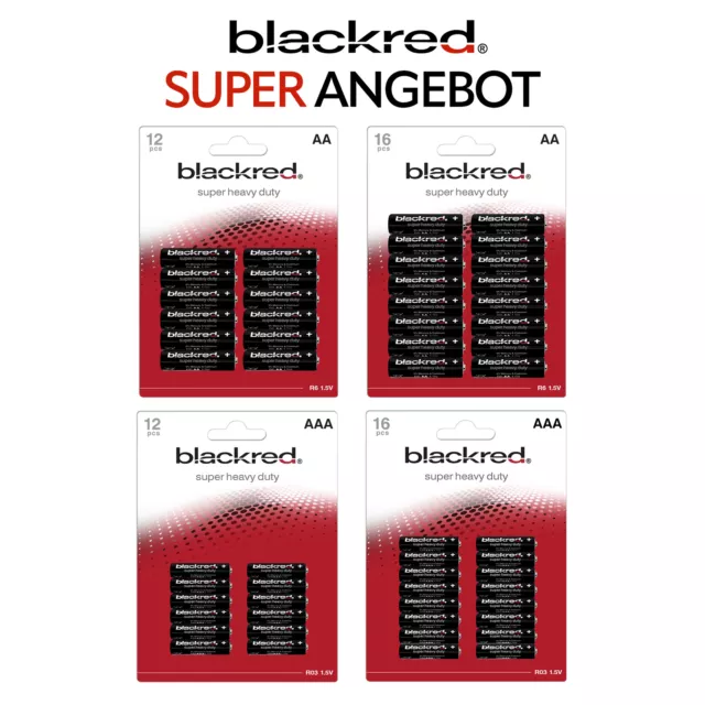 Batterieset ANGEBOTE AA - AAA Batterie SUPER ANGEBOTE BlackRed AA/AAA Zink-Kohle