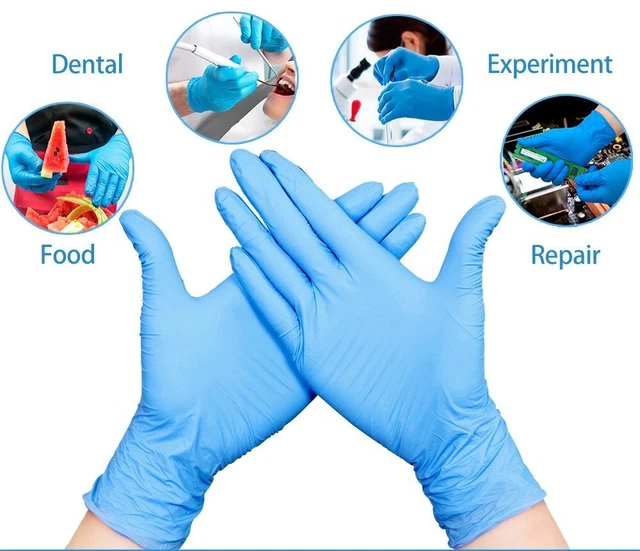 Guantera doméstica laboratorio látex nitrilo látex XL 20 ud. azul caliente venta