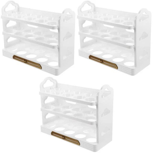 Contenedor de huevos de 3 capas soporte de huevos bandeja de huevos estante de almacenamiento de huevos para refrigerador
