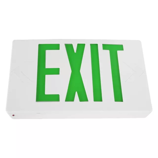 [1 PC] Green LED Emergency Exit Light Sign - Battery Backup UL924 - Double Faced