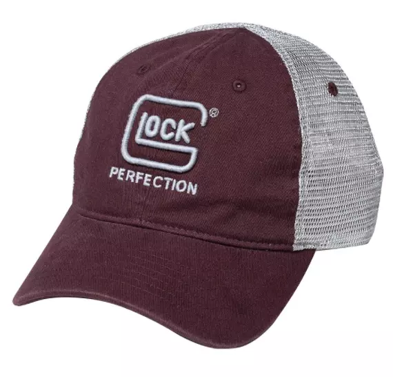 Glock Relaxed Mesh Maroon and Gray Cap Hat AP95881 2