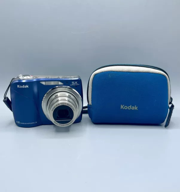 Kodak EasyShare C190 Digital Camera 12MP 5x Optical 5x Digital Zoom Blue w Case