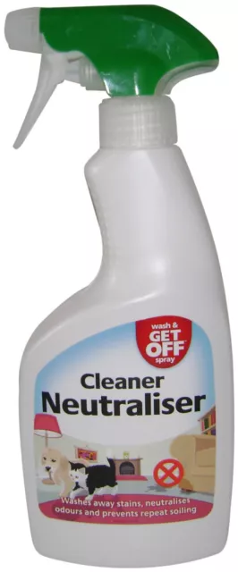 Wash & Get Off Cleaner Neutraliser Spray Urine Deodoriser for Cats & Dogs, 500ml