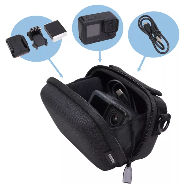 Hama Estuche Rígido Cámara Funda Protectora para GOPRO Hero 12 11 10 9 8