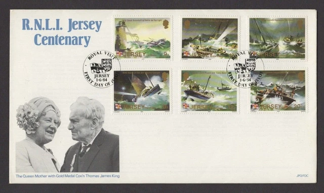 Jersey 1984 Rnli Centenary Fdc - Royal Visit Shs