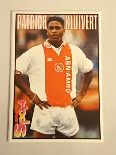 Patrick Kluivert Rookie-Karte - Bravo Sport 1995-96 (handgeschnittener Aufkleber) - Neuwertig Con