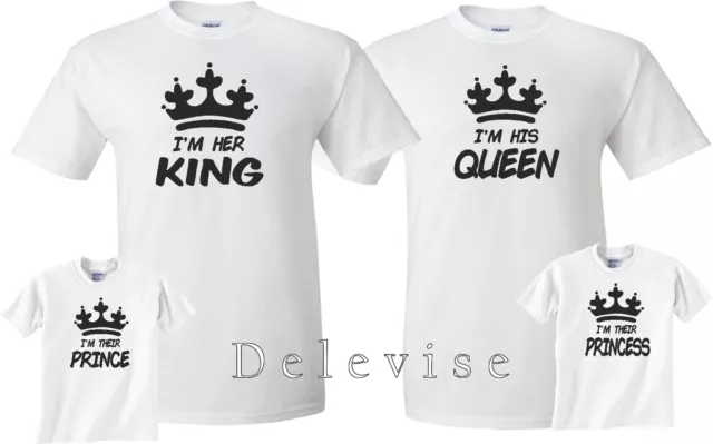 IM HER KING HIS Queen Their Prince Princess FAMILY matching T-Shirts