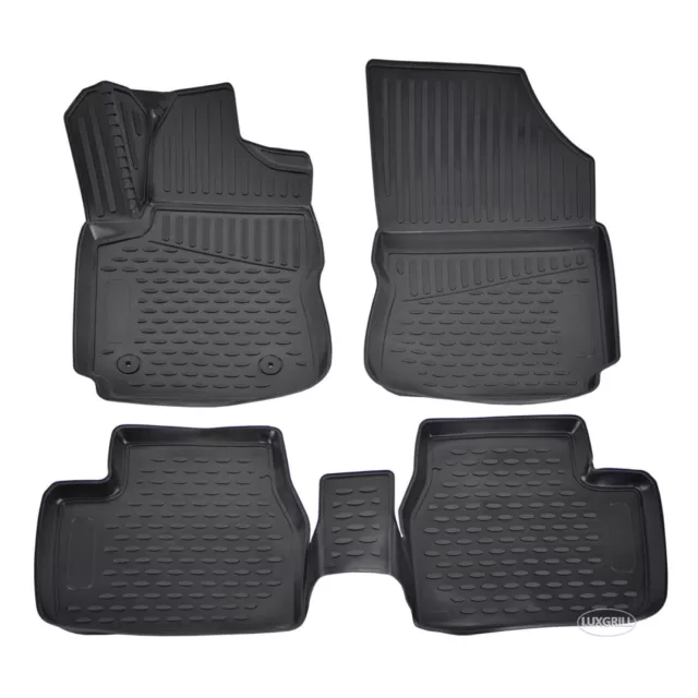 3D Tapis de sol caoutchouc à bords hauts pour CITROEN C4 CACTUS depuis 2014 NOIR